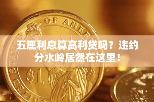 武汉五厘利息算高利贷吗？违约分水岭居然在这里！