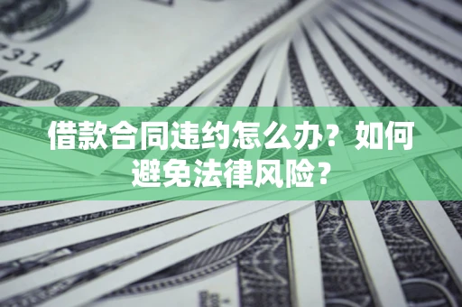 武汉借款合同违约怎么办？如何避免法律风险？