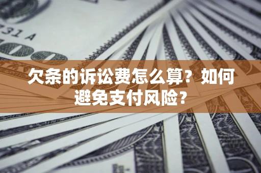 武汉欠条的诉讼费怎么算？如何避免支付风险？